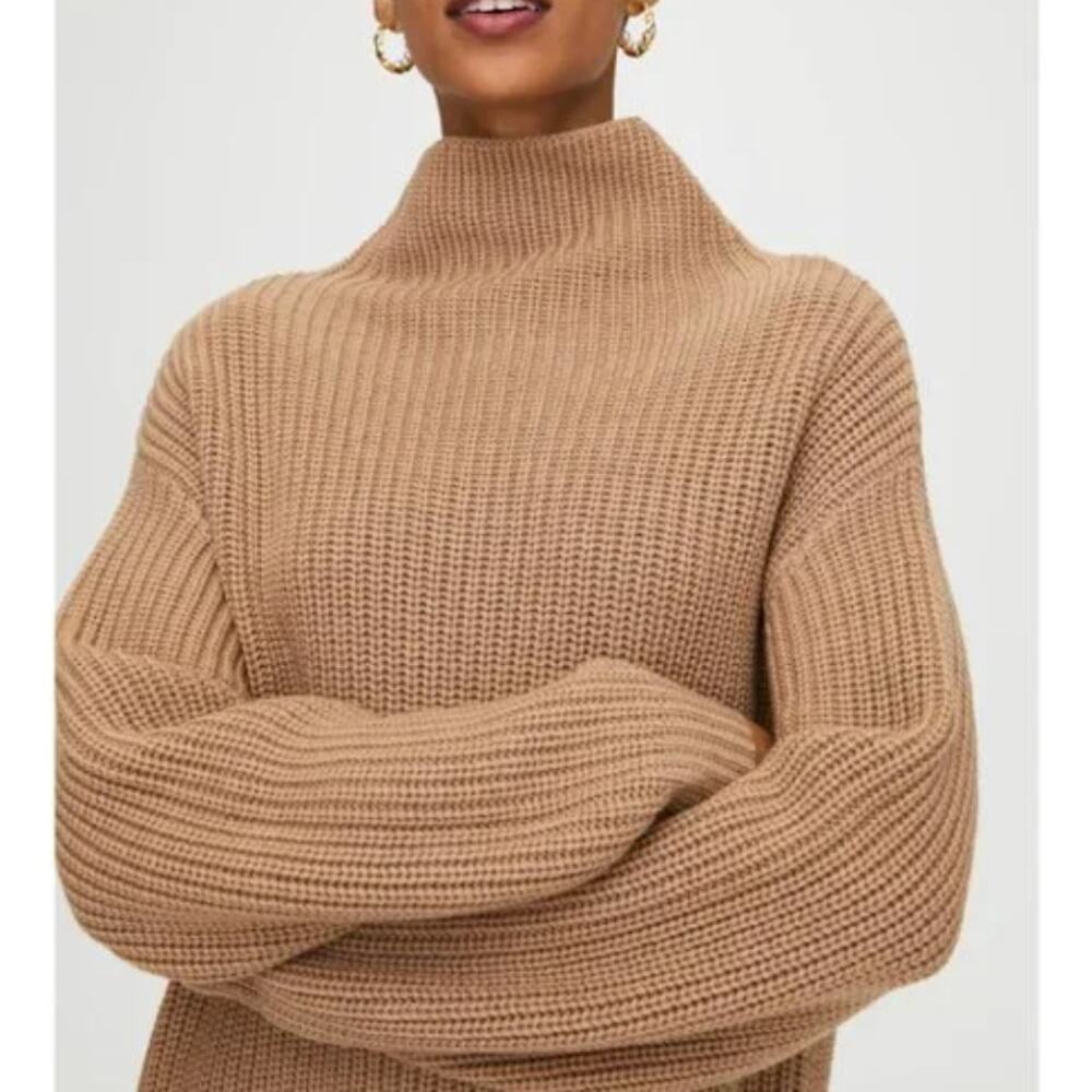 Wilfred Women's Montpellier Turtleneck Sweater Heather Constant Camel Size M